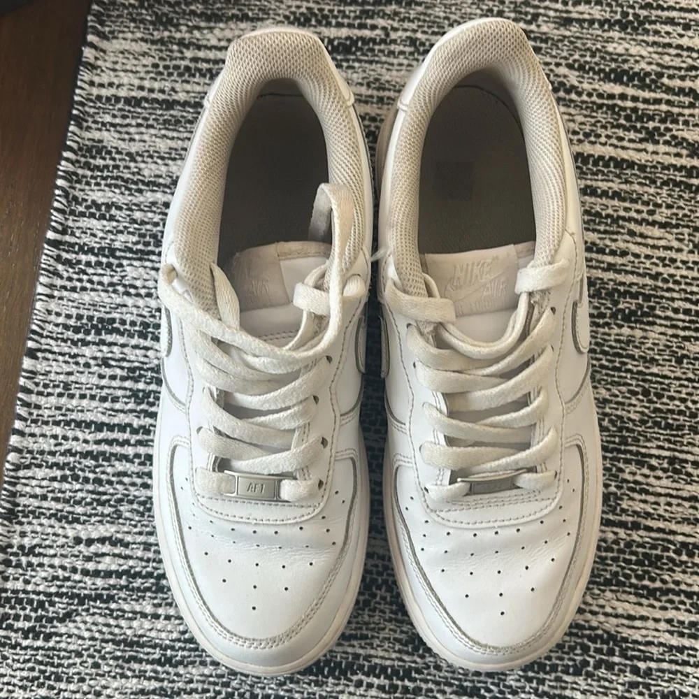 All white Nike Air Force Ones size 6.5Y